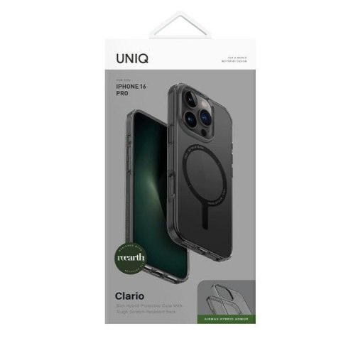 UNIQ etui Clario iPhone 16 Pro 6.3"Magclick Charging dymny/smoke