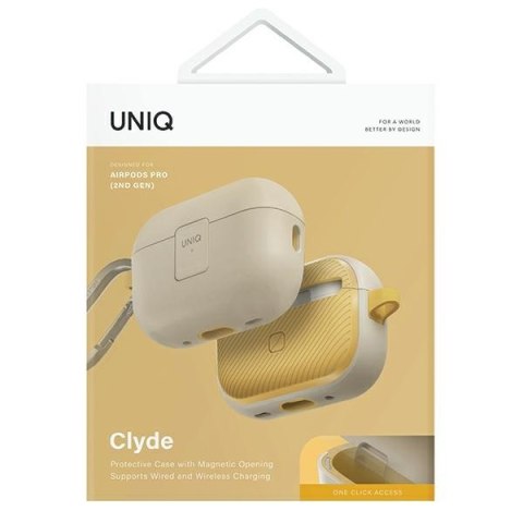 UNIQ etui Clyde Lock Case AirPods Pro 2(2022/2023) beżowo-żółty/ivory-canary yellow