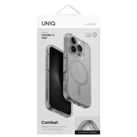 UNIQ etui Combat iPhone 16 Pro 6.3"Magclick Charging szary/stone grey