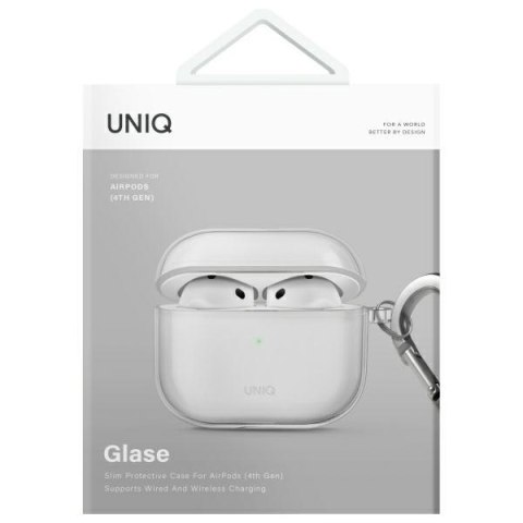 UNIQ etui Glase AirPods 4 przezroczysty/glossy clear