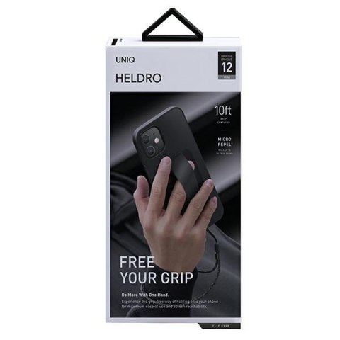 UNIQ etui Heldro iPhone 12 mini 5,4"czarny/midnight black Antimicrobial