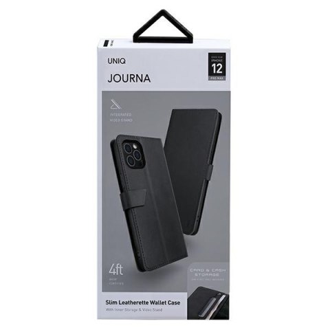 UNIQ etui book Journa iPhone 12 Pro Max6,7" szary/dark grey