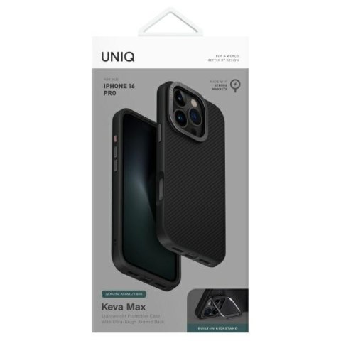 UNIQ etui Keva Max iPhone 16 Pro 6.3Magclick Charging czarny/black(carbon)
