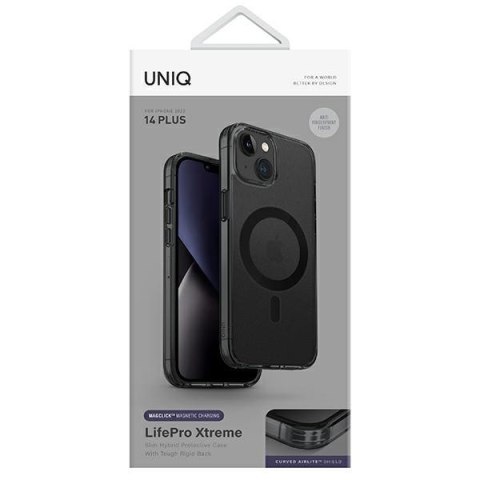 UNIQ etui LifePro Xtreme iPhone 14 Plus/ 15 Plus 6.7" Magclick Charging czarny/frost smoke