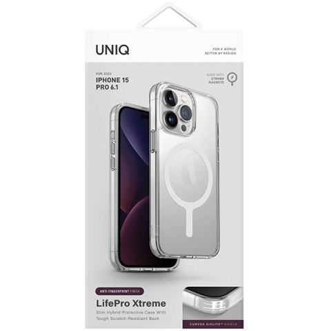 UNIQ etui LifePro Xtreme iPhone 15 Pro6.1" Magclick Charging przeźroczysty/frost clear