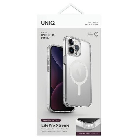 UNIQ etui LifePro Xtreme iPhone 15 ProMax 6.7" Magclick Charging przeźroczysty/frost clear