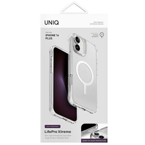 UNIQ etui LifePro Xtreme iPhone 16 Plus6.7" Magclick Charging przezroczysty/frost clear