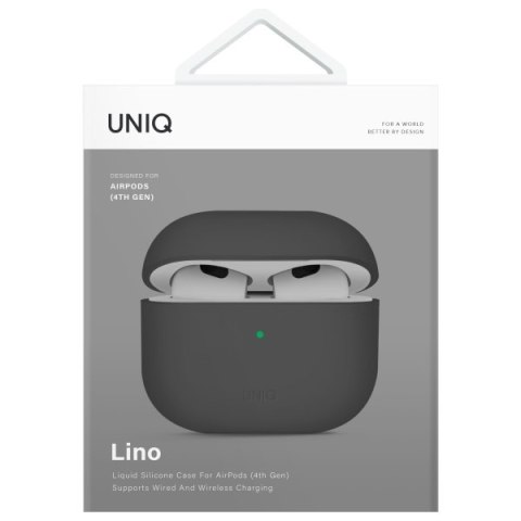 UNIQ etui Lino AirPods 4 Silicone szary/ash grey
