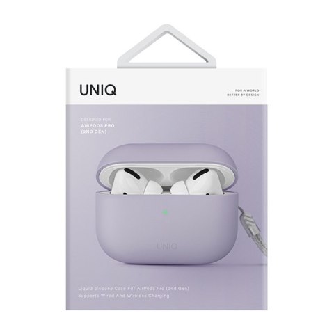 UNIQ etui Lino AirPods Pro 2 genSilicone (2022/2023) liliowy/lilac lavender