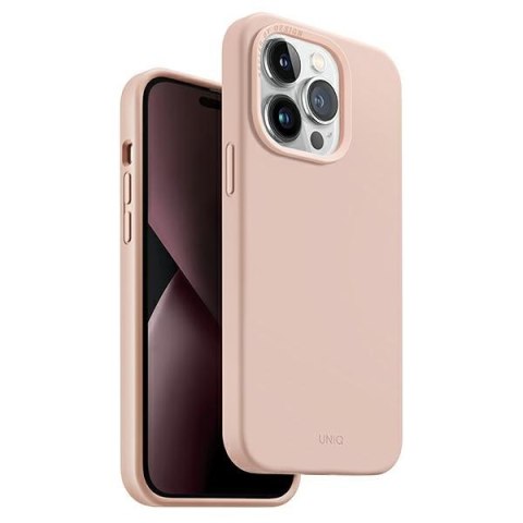 UNIQ etui Lino Hue iPhone 14 Pro Max6,7" Magclick Charging różowy/blush pink