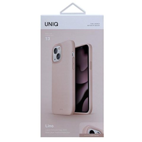 UNIQ etui Lino iPhone 13 / 14 / 15 6,1"różowy/blush pink