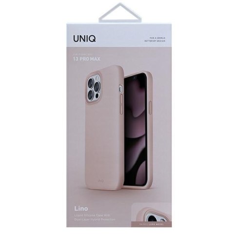 UNIQ etui Lino iPhone 13 Pro Max 6,7"różowy/blush pink
