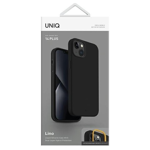 UNIQ etui Lino iPhone 14 Plus / 15 Plus6.7" czarny/midnight black