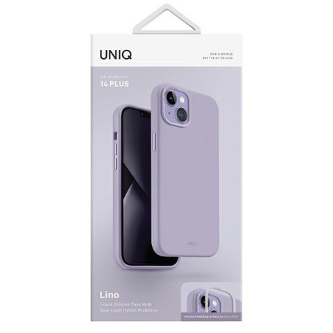UNIQ etui Lino iPhone 14 Plus / 15 Plus6.7" lilak/lilac lavender