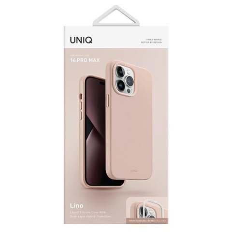 UNIQ etui Lino iPhone 14 Pro Max 6,7"różowy/pink blush