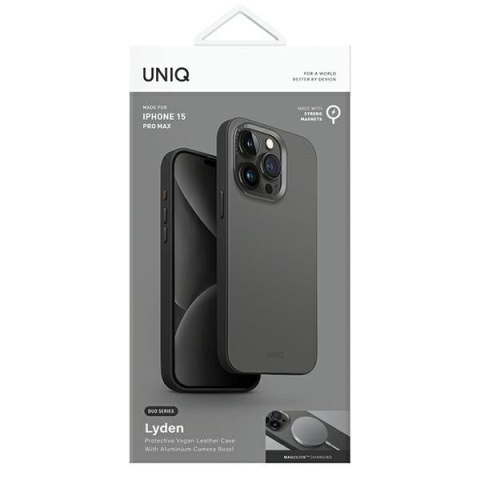 UNIQ etui Lyden DS iPhone 15 Pro Max6.7" Magclick Charging szaro-czarny/charcoal grey-black