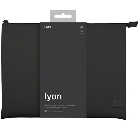 UNIQ etui Lyon laptop Sleeve 14"czarny/midnight black Waterproof RPET