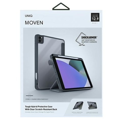UNIQ etui Moven iPad Pro 12,9" (2021)Antimicrobial szary/charcoal grey