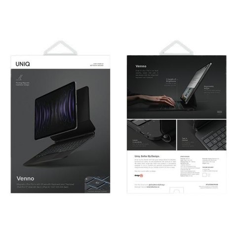 UNIQ Etui Venno Magnetic Smart zklawiaturą do iPad Pro 11" (2022/2021) | Air 10.9" (2022/2020) czarne/ebony black