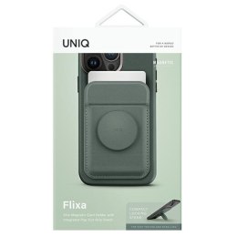 UNIQ Flixa magnetyczny portfel na kartyz podpórką zielony/lichen green MagSafe