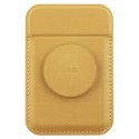 UNIQ Flixa magnetyczny portfel na kartyz podpórką żółty/canary yellow MagSafe