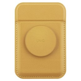 UNIQ Flixa magnetyczny portfel na kartyz podpórką żółty/canary yellow MagSafe