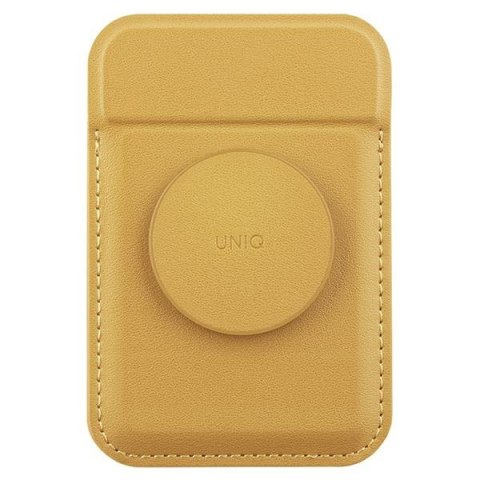 UNIQ Flixa magnetyczny portfel na kartyz podpórką żółty/canary yellow MagSafe
