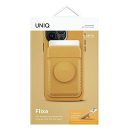 UNIQ Flixa magnetyczny portfel na kartyz podpórką żółty/canary yellow MagSafe