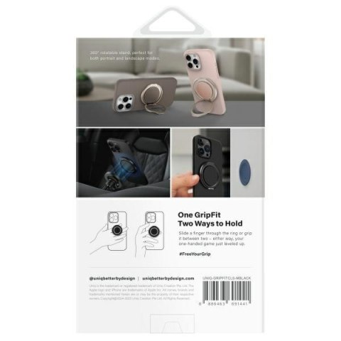UNIQ Gripfit 360 Magnetic Mount&Kickstand Uchwyt Magnetyczny czarny/midnight black