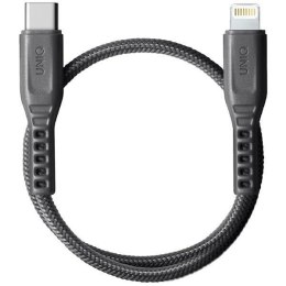 UNIQ Kabel Flex USB-C-Lightning 18Wnylonowy 30cm szary/charcoal grey