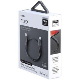 UNIQ Kabel Flex USB-C-Lightning 18Wnylonowy 30cm szary/charcoal grey