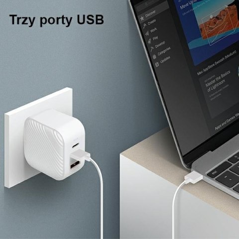 UNIQ Ład. siec. Verge Pro 66W Gan USB-Cbiały/cloud white