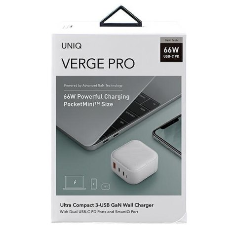 UNIQ Ład. siec. Verge Pro 66W Gan USB-Cbiały/cloud white