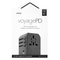 UNIQ Ład. siec. Voyage World Adapter 33W+ 2xUSB + PD 18W + QC 3.0 szary/charcoal grey (LITHOS Collective)