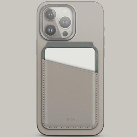 UNIQ Lyden DS magnetyczny portfel RFIDi stojak na telefon beżowo-zielony/ivory-lichen green
