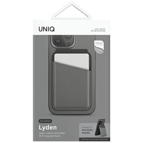 UNIQ Lyden DS magnetyczny portfel RFIDi stojak na telefon szaro-czarny/charcoal grey-black