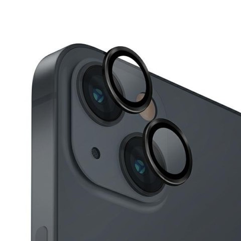 UNIQ Optix Aluminium Camera LensProtector iPhone 14 6.1" / 14 Plus 6.7" midnight black szkło na obiektyw aparatu z aplikatorem