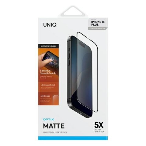 UNIQ Optix Matte iPhone 16 Plus / 15 Plus / 14 Pro Max 6.7" matowe szkło hartowane z aplikatorem