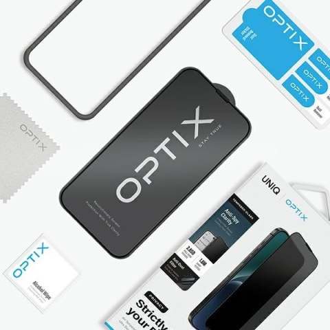 UNIQ Optix Privacy iPhone 15 6.1" / 14Pro 6.1" prywatyzujące szkło hartowane z aplikatorem