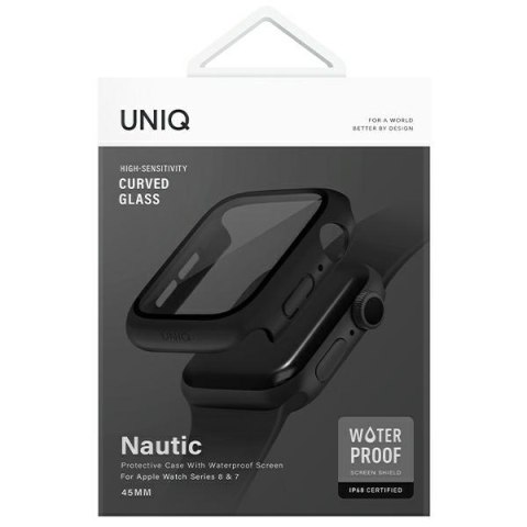 UNIQ etui Nautic Apple Watch Series 7/8/9 45mm czarny/black