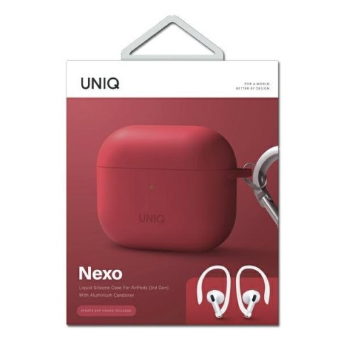 UNIQ etui Nexo AirPods 3 gen + Ear HooksSilicone czerwony/coral