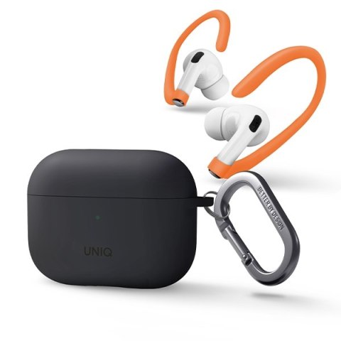 UNIQ etui Nexo AirPods Pro 2 gen + EarHooks Silicone (2022/2023) szary/charcoal grey