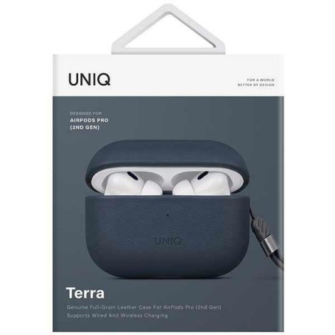 UNIQ etui Terra AirPods Pro 2 gen.Genuine Leather (2022/2023) niebieski/space blue