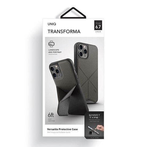 UNIQ etui Transforma iPhone 12 Pro Max6,5" szary/charcoal grey