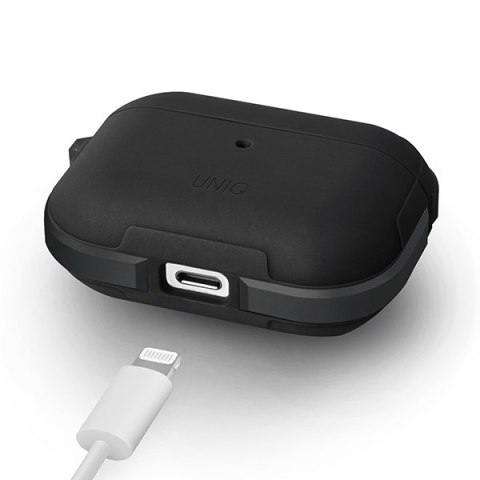 UNIQ etui Valencia AirPods Proczarny/midnight black Antimicrobial