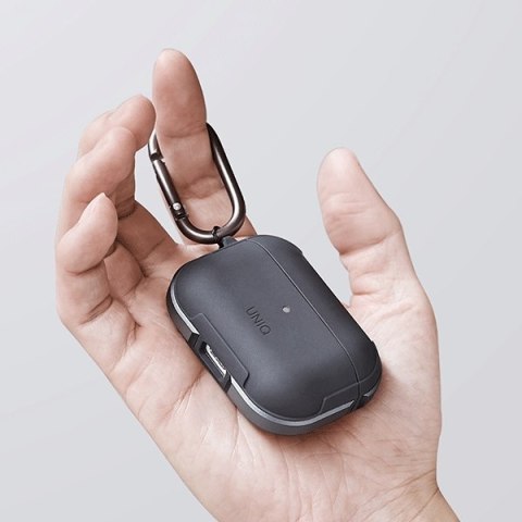 UNIQ etui Valencia AirPods Proczarny/midnight black Antimicrobial