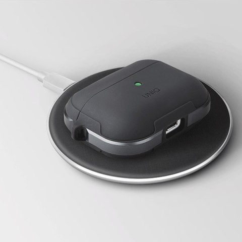 UNIQ etui Valencia AirPods Proczarny/midnight black Antimicrobial