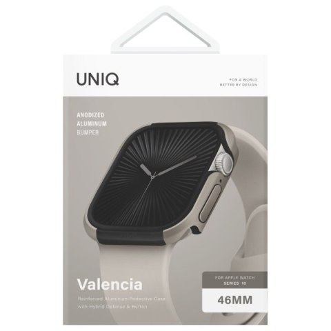 UNIQ etui Valencia Apple Watch Series 46mm srebrny/titanium silver