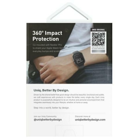 UNIQ etui Valencia Apple Watch Series 46mm srebrny/titanium silver