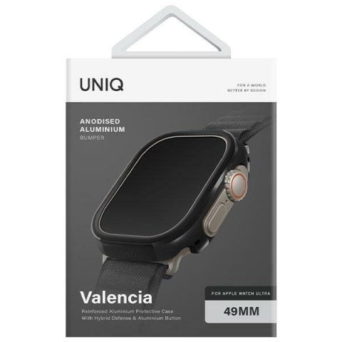 UNIQ etui Valencia Apple Watch Ultra/ Ultra 2/ Ultra 3 49mm czarny/midnight black